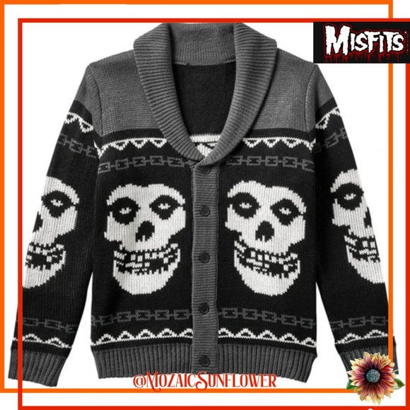 NEW MISFITS "FIEND" CARDIGAN SWEATER 💀LAST ONE!💀 - Picture 1 of 8